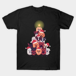 Dogs in Christmas tree xmas gift T-Shirt